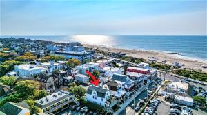 an aerial view of a city and the beach at The Perry Street Hideaway in Cape May