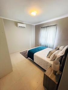 a bedroom with a large bed and a window at The Exec Place Maun in Maun
