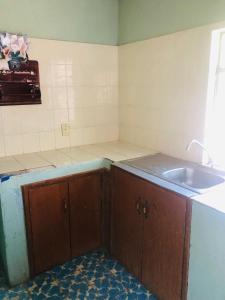 a kitchen with a sink and a counter top at Casa Jardín Santiago in Texcoco de Mora
