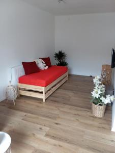 Llit o llits en una habitació de Ferienwohnung Aflenz