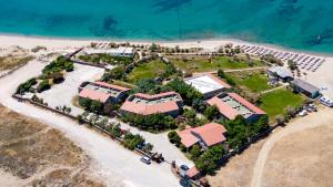 an aerial view of a resort on the beach at Gokceada Surf Egitim Merkezi in Gokceada Town