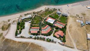 an aerial view of a resort on the beach at Gokceada Surf Egitim Merkezi in Gokceada Town