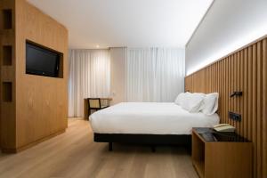 a hotel room with a bed and a television at Hq La Galeria in Burgos +47 photos