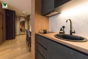 a kitchen with a sink and a counter top at Maksim 2 in Iglići