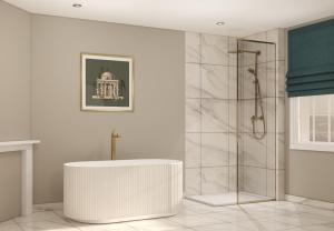 a bathroom with a white tub and a shower at Parade Hotel Bath in Bath