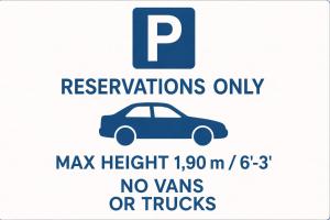 a parking sign with a car on it at Hotel Arc Paris Porte d'Orléans in Montrouge