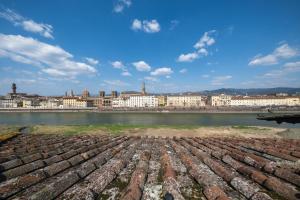 a view of a river with buildings in the background at Serristori Palace Residence in Florence +44 photos