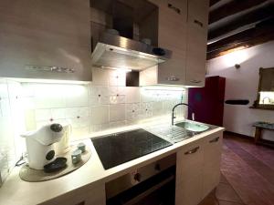 a kitchen with a sink and a counter top at Casa Zita Cozy • AC near Lake Como by Gottschalk in Olgiasca