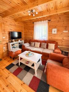 a living room with a couch and a table at Guest house Mickovic in Žabljak