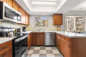 a kitchen with wooden cabinets and stainless steel appliances at Central AC Game Room Dog-Friendly in Chatham +23 photos
