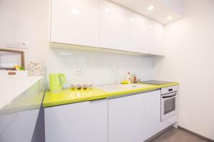 Kuchyň nebo kuchyňský kout v ubytování Friday Apartments