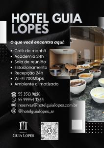 a flyer for a hotel club with a table of food at Hotel Guia lopes in Santa Rosa