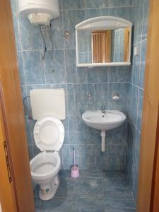 a bathroom with a toilet and a sink at Vila Cezar in Gornja Toplica +23 photos