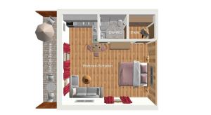 a visualization of a floor plan of a house at Allgäu-Moni in Füssen +140 photos