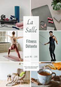 a collage of images with a woman and a man and a poster with at Résidence de Tourisme l'Albatros in Palavas-les-Flots