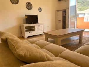 a living room with a couch and a coffee table at Teuta Apartment in Tivat in Župa