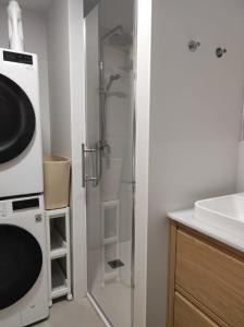 a bathroom with a shower and a sink at Centro1 in Vilagarcia de Arousa +24 photos
