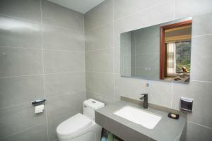 a bathroom with a toilet and a sink and a mirror at 静山轩 in Lijiang +41 photos