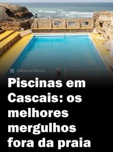 a quote about a swimming pool with the ocean in the background at Luxury House Cascais in Cascais