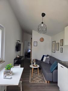 a living room with a couch and a table at Studio Apartment Ceca*** in Fažana
