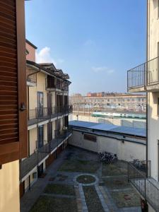 a view from the balcony of an apartment building at La mansardina del mulino in Lodi