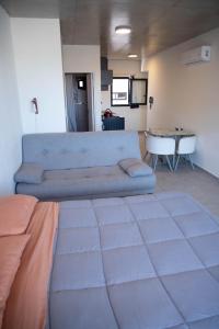 a living room with a couch and a table at Tigre-Estación Fluvial Monoambiente in Tigre