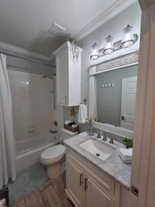 a bathroom with a sink and a toilet and a tub at Pelican's Perch in Santa Rosa Beach +18 photos