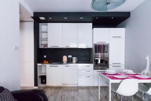Kuchyňa alebo kuchynka v ubytovaní Apartamenty Szczęśliwe Sny