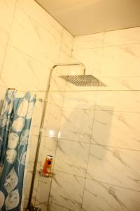 a shower with a glass separator in a bathroom at Peaceful Home Self-catering Solar Backed Apartment in Lusaka +9 photos
