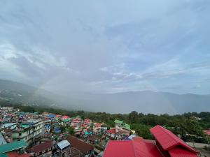 an overhead view of a city with buildings at Mayuri Lodge in Kalimpong +18 photos