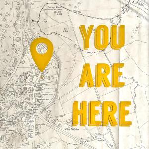 a yellow marker on a map with the words you are here at Crafnant House - Bed & Breakfast in Trefriw