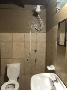 a bathroom with a toilet and a sink at Iberá in Mercedes