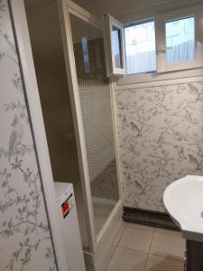 a bathroom with a shower and a sink at Maisonette Syl' -vie in Cognac +14 photos