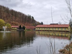 a building next to a body of water at Ferienwohnung Zum Alten Cafè in Neustadt
