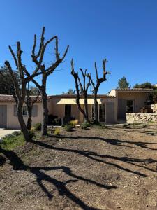 a group of trees in front of a house at Maison 4 personnes in Saint-Julien +11 photos
