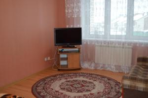 スモレンスクにあるApartments on Generala Paskevichaのリビングルーム(薄型テレビ、ラグ付)