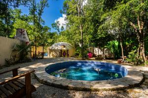 mały basen na podwórku z igloo w obiekcie Kuun Taak Tulum w mieście Tulum