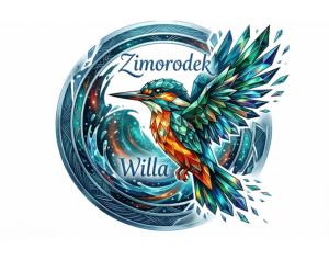 a colorful bird with a wave in the background at Zimorodek smart tv NETFLIX pokoje SUPERIOR z balkonami Las Szlaki Aquapark in Karpacz