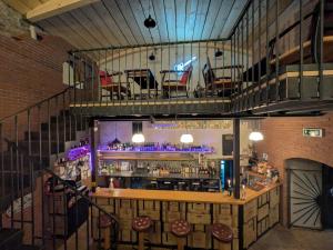 an overhead view of a bar in a building at Al Crott in Poschiavo