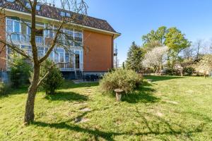 a house with a tree in the yard at Natura e Golf con giardino privato in Fiano