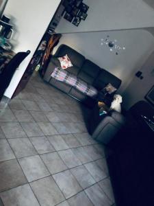 an overhead view of a living room with a couch at Casa Alma in Cogliate