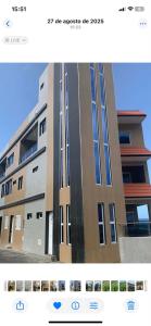 a screenshot of a building with a picture of it at Hotel Pirâmide in Igreja