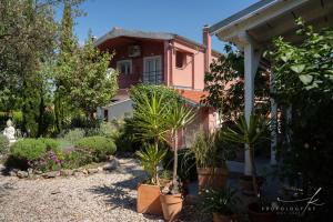 a garden in front of a house with plants at Villa Arta in Drage