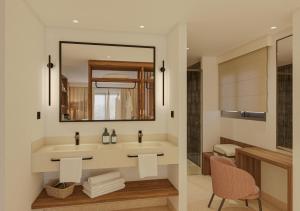 a bathroom with a sink and a mirror at HD Sensarena - Adults Only in Costa Teguise +31 photos