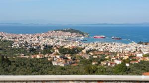 a view of a city with boats in the water at You and the view in Mytilene