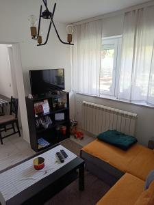a living room with a couch and a table at Mitrovića kuća in Arandelovac