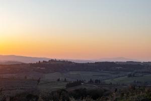 a sunset over a vineyard in the hills at Fattoria di Cinciano in Poggibonsi +46 photos