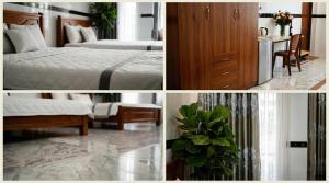 a collage of pictures of a bedroom and a bed at CT Morning Hotel in Can Tho +41 photos