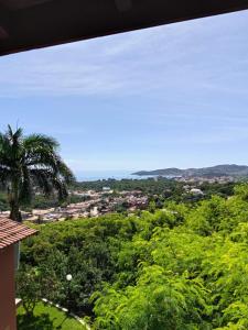 a view of a city with a palm tree at Pousada Casa Zoe Búzios in Búzios
