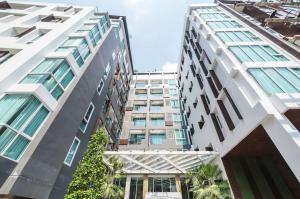 a view of two tall buildings at Everyday Sukhumvit 11-13 Asok Nana Nightlife in Bangkok